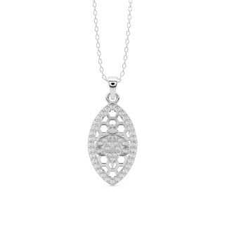 Minimal Leaf Diamond Pendant